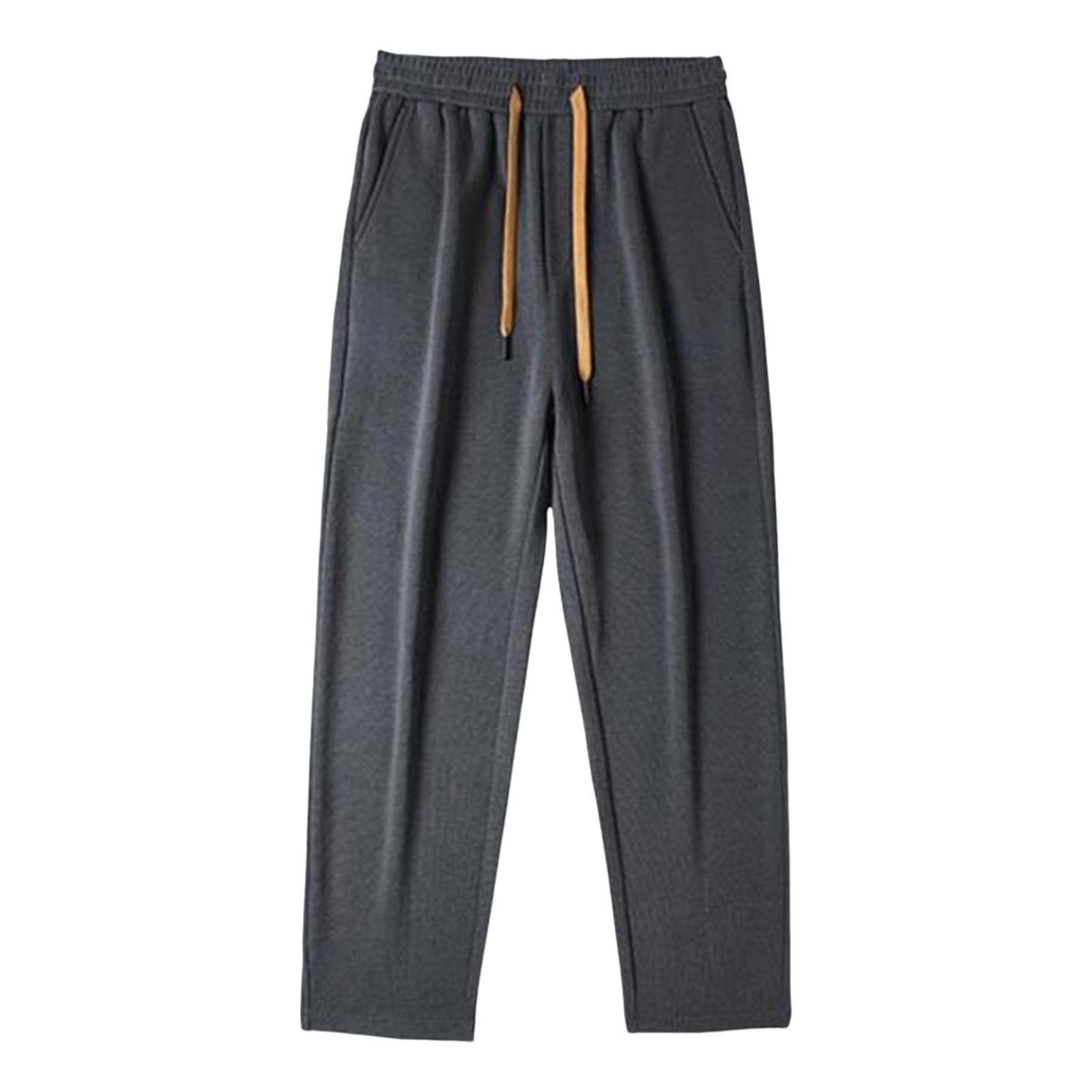 Men's Athletic Sweatpants Loose Fit Pants Joggers for Men with Pockets, Open Bottom Drawstring