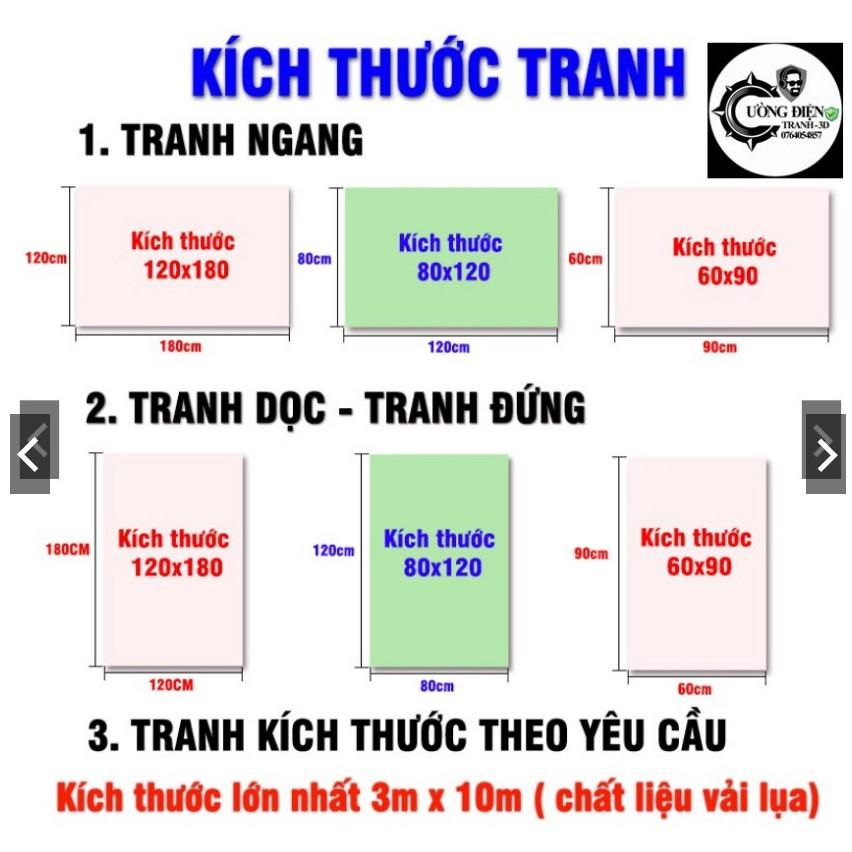 Tranh dán tường 3D Sơn Thủy - Hữu Tình , Hàng loại 1 Cao Cấp