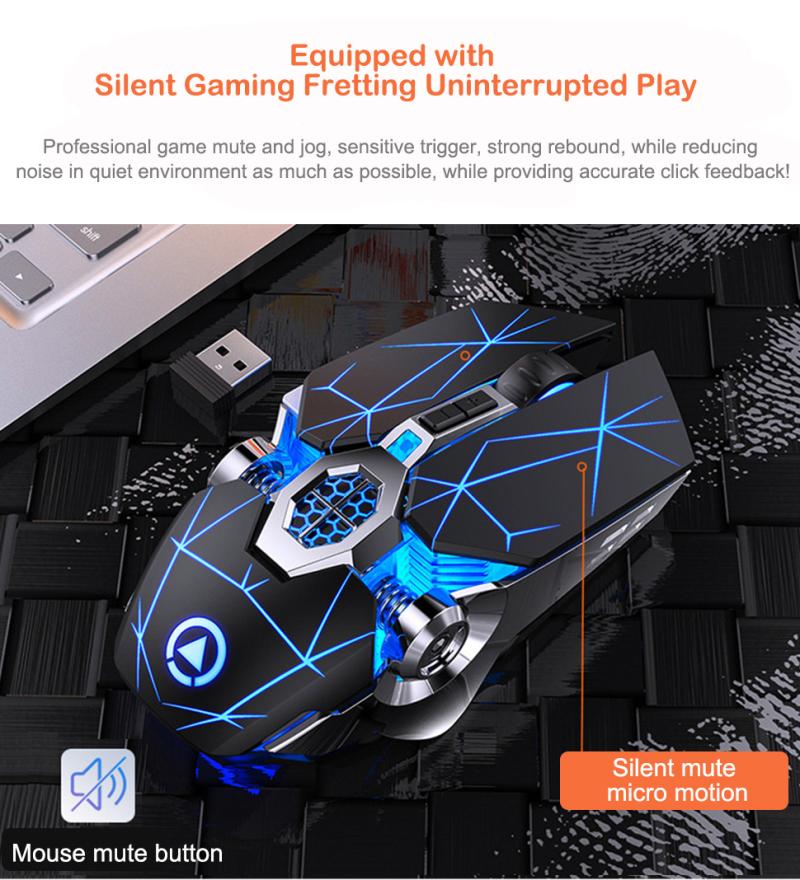 Nhiều Màu Sắc Wreless Chuột Led Backlit Công Thái Chuột Chơi Game Sạc Chuột Máy Tính Dành Cho Laptop Plus Trọng Lượng Silent Chuột