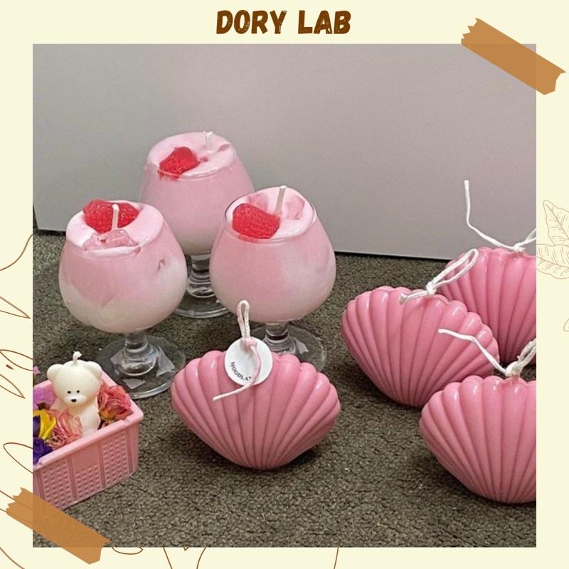 Nến Thơm Handmade Ly Kem Tròn Hồng Pastel Ngọt Ngào - Dory Lab
