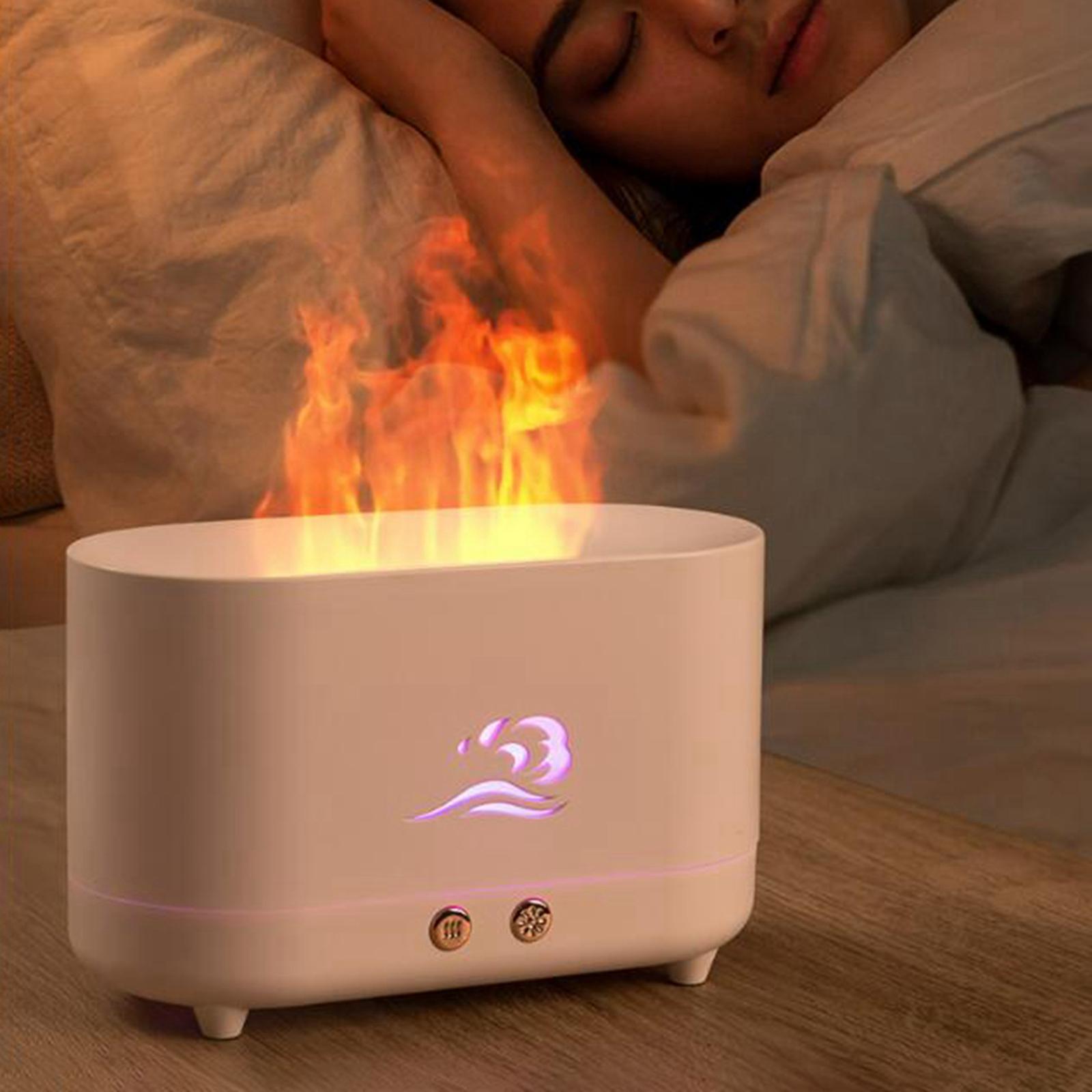 Air Humidifier USB with Realistic Flame Waterless Auto Shut Off Mist Silent