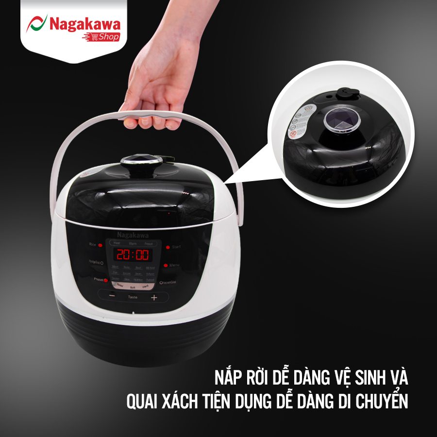 Nồi Áp Suất Điện Tử Nagakawa NAG0206 (6.0 Lít) - Hàng Chính Hãng