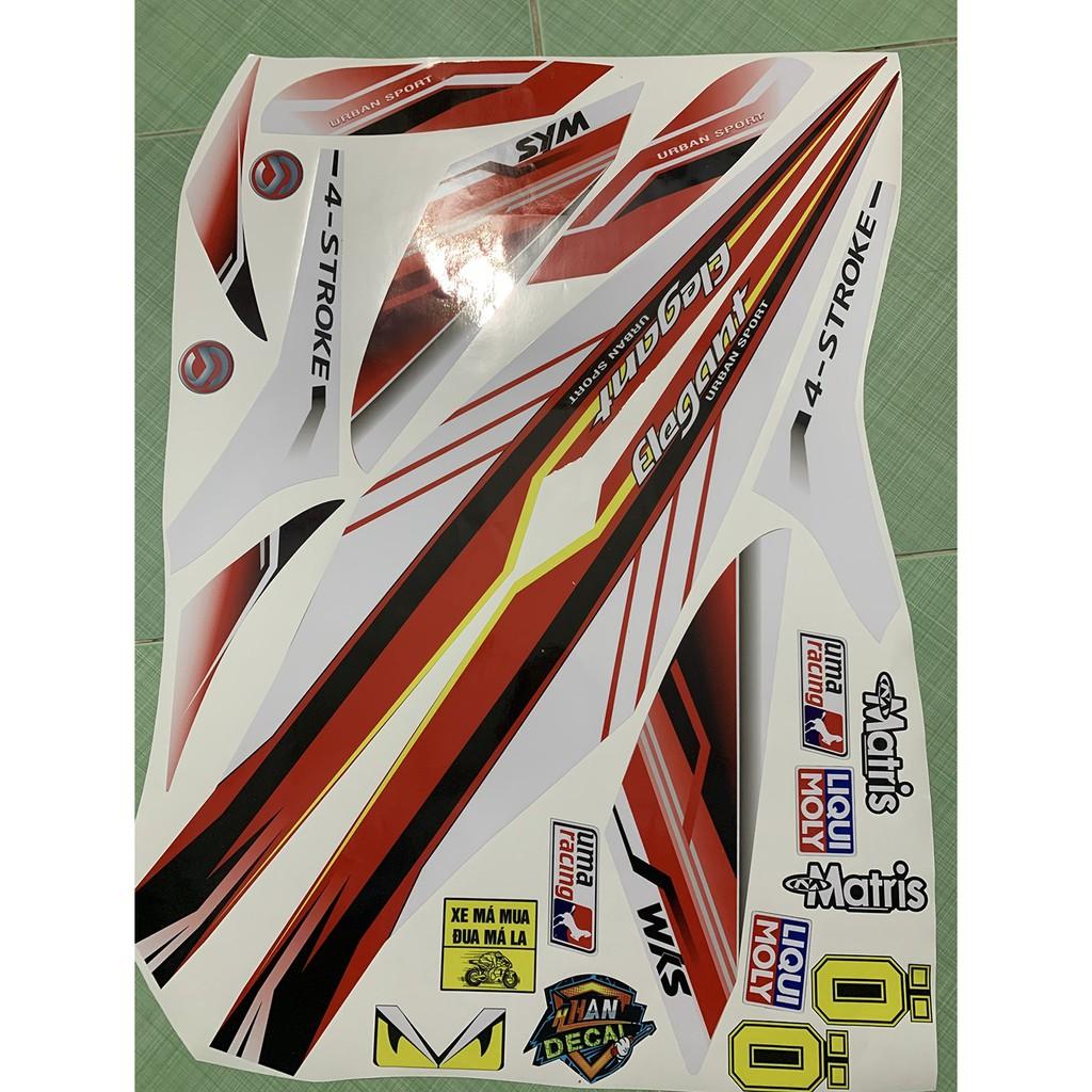 Tem elegant trắng đỏ