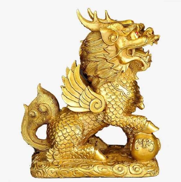 Tượng KỲ LÂN ĐỒNG 11cm*6.5cm*12cm - hoá sát, trấn trạch, kích tài lộc.....
