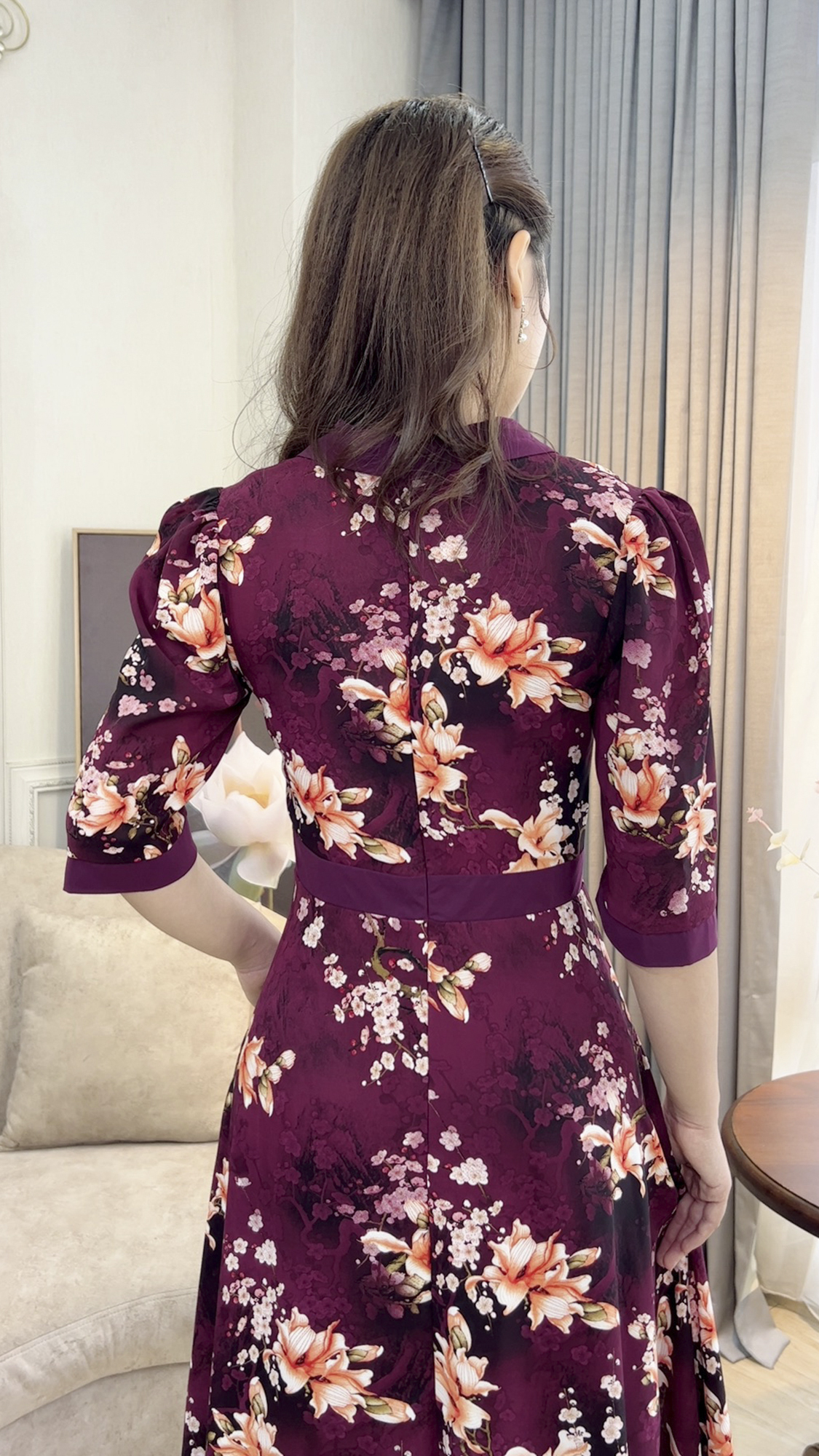 Đầm Đi Tiệc [ Linh Trà ] (TM 375) Cao Cấp Màu Sắc Trẻ Trung Họa Tiết Hoa Sang Trọng Đi Làm Đi Tiệc