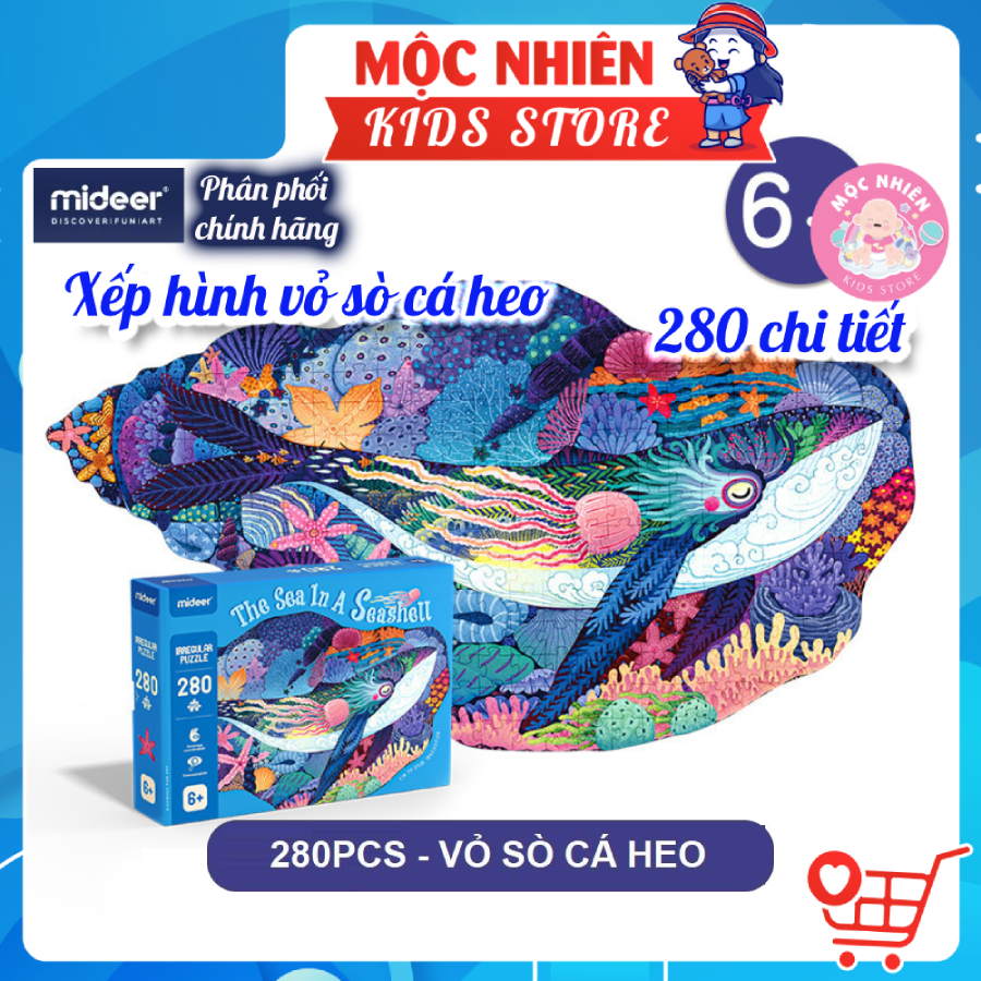 Bộ tranh xếp hình ghép hình Mideer 280 mảnh ghép - Vỏ sò cá heo