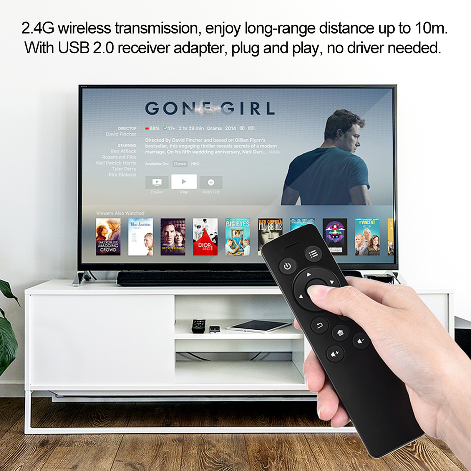 Điều Khiển Từ Xa Không Dây 2.4GHz Với Bộ Thu USB 2.0 Cho Smart TV AnDroid TV Box Google TV HtPC
