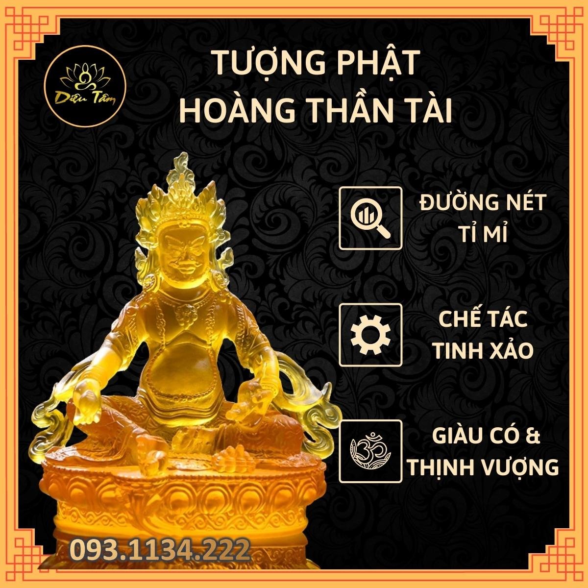 Tượng phật hoàng thần tài mật tông Zambhala lưu ly