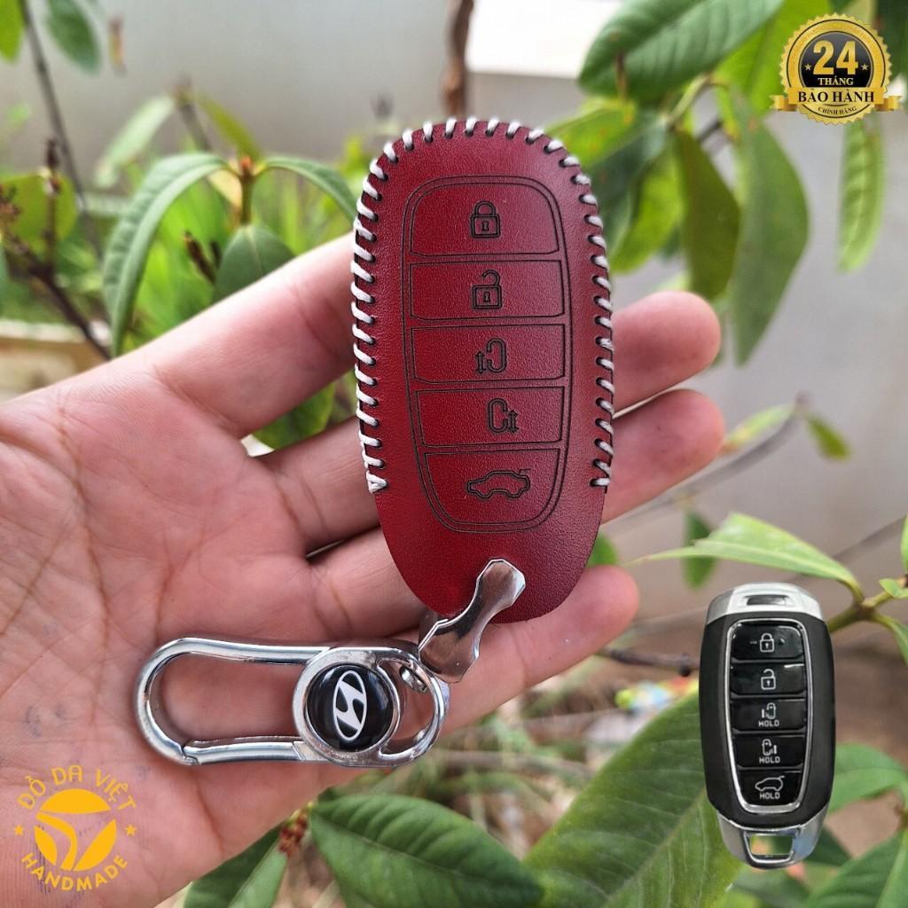 Bao da chìa khóa HYUNDAI CUSTIN 2023, Da bò nguyên tấm, bảo hành da 2 năm