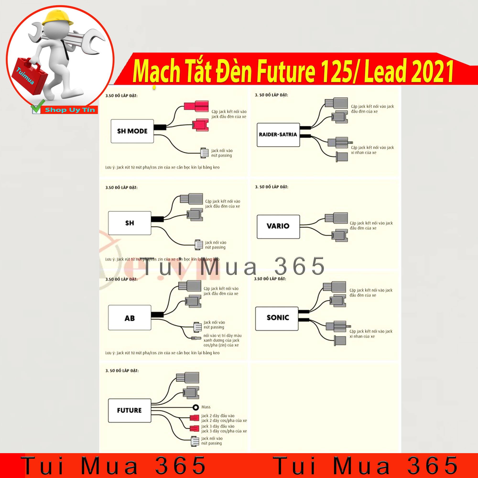 MẠCH TẮT MỞ ĐÈN THÔNG MINH TÍCH HỢP PASING TRÊN CÔNG TẮC XE DÀNH CHO FUTURE 125, LEAD 2021