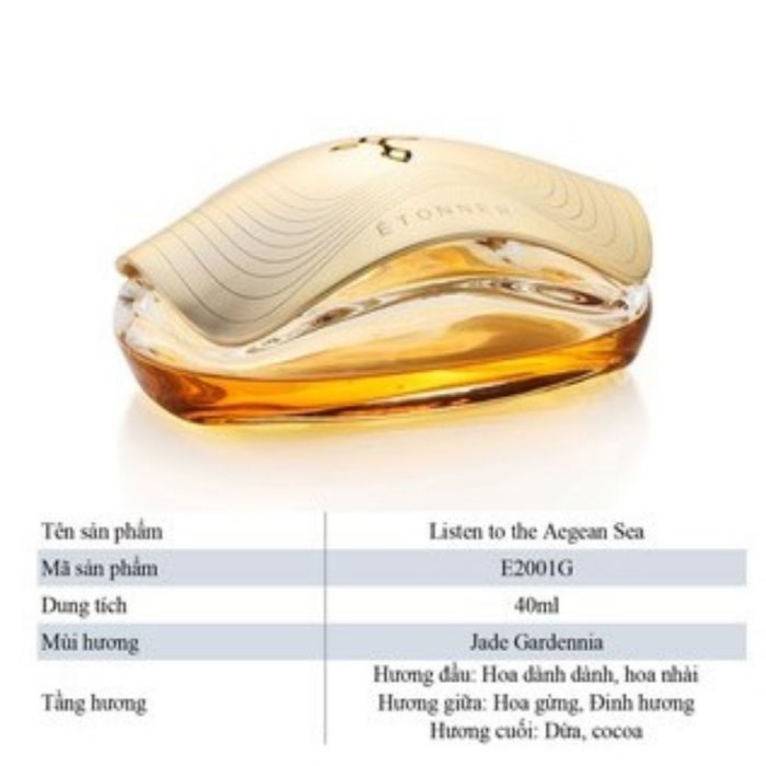 Nước Hoa Ô tô Cao Cấp Etonner Listen To The Aegean Sea 40ml thiết kế nước để taplo xe sang trọng, thơm xe lâu dài phù hợp với nhiều dòng xe.