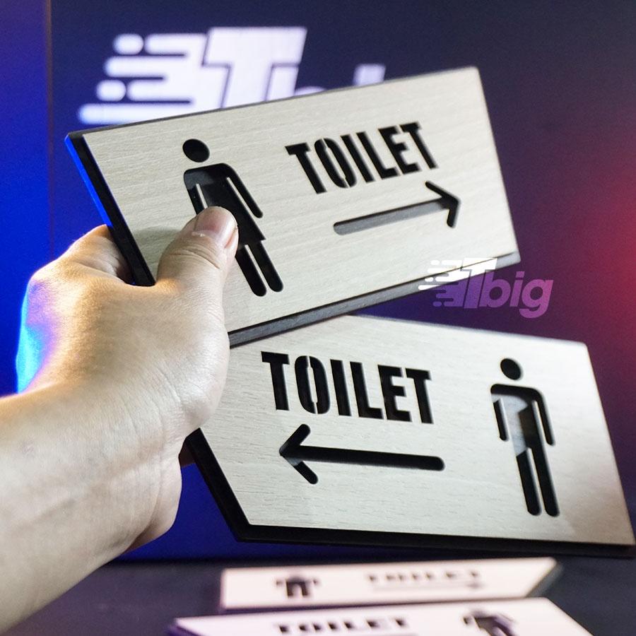 Biển toilet chỉ hướng nam nữ bằng gỗ cắt laser mẫu TL32