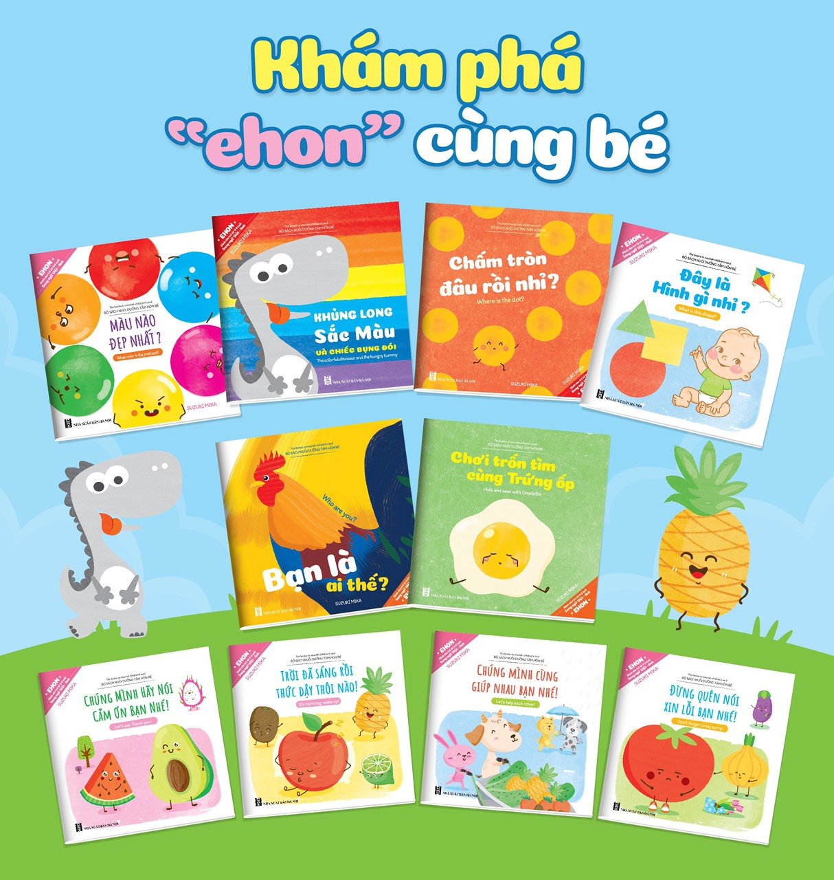 Trọn Bộ 10 tập EHON Song Ngữ cho bé thông minh sáng tạo: Ehon Điều Kỳ Diệu Của Hình Khối + Điều Kỳ Diệu Của Âm Thanh + Điều Kỳ Diệu Của Màu Sắc (Bộ 10 cuốn cho bé 0-6 tuổi / Bộ Sách Phát Triển Trí Tuệ &amp; Kích Thích Thị Giác Cho Bé)