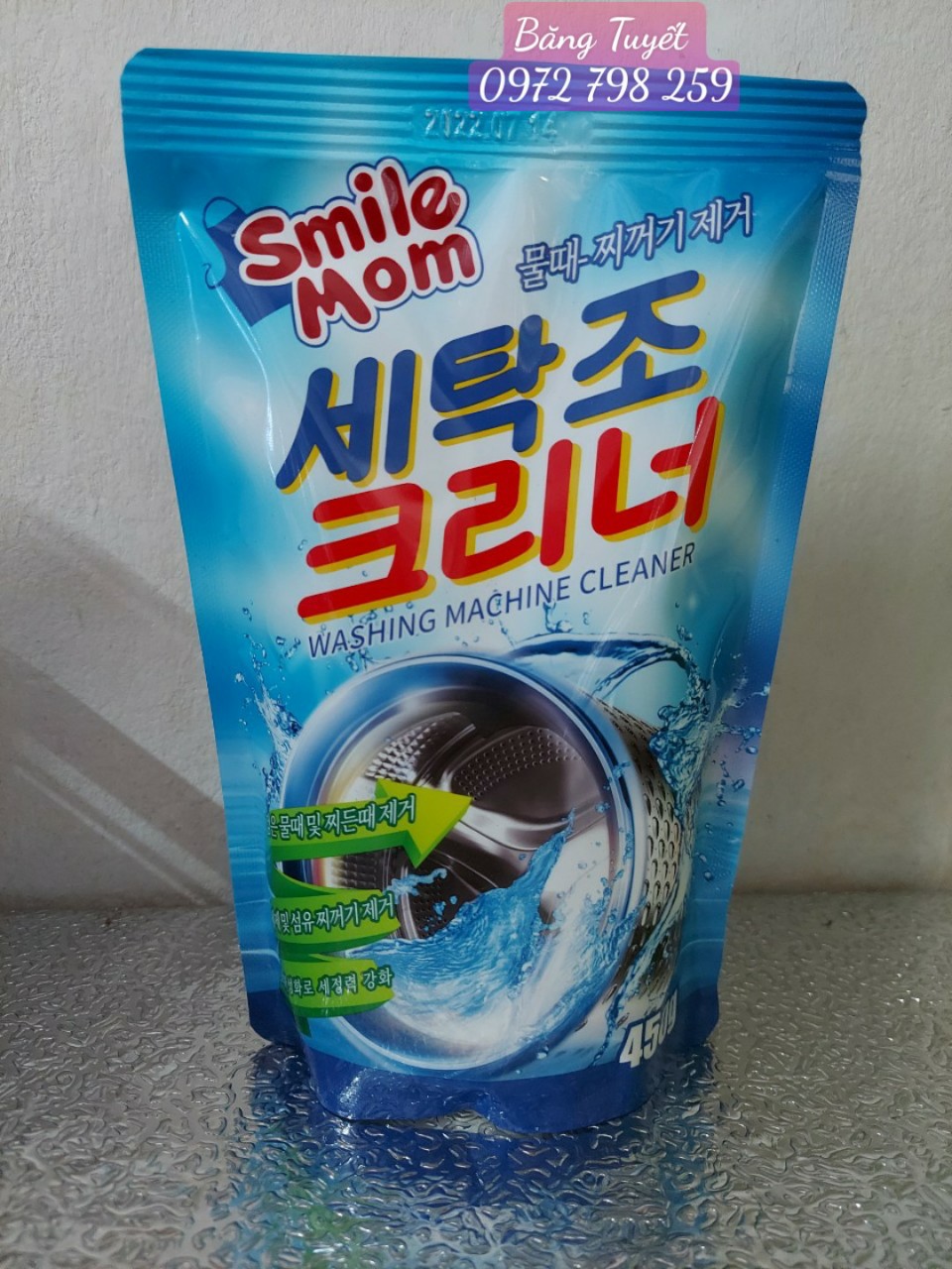 Túi Bột Làm Sạch Vệ Sinh Lồng Máy Giặt 450G Cho Máy Giặt Cửa Trên, Cửa Dưới