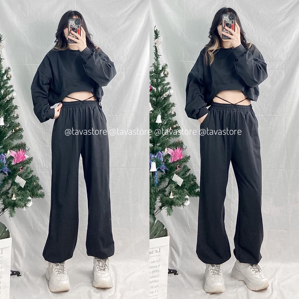 Set croptop quần jogger 2M