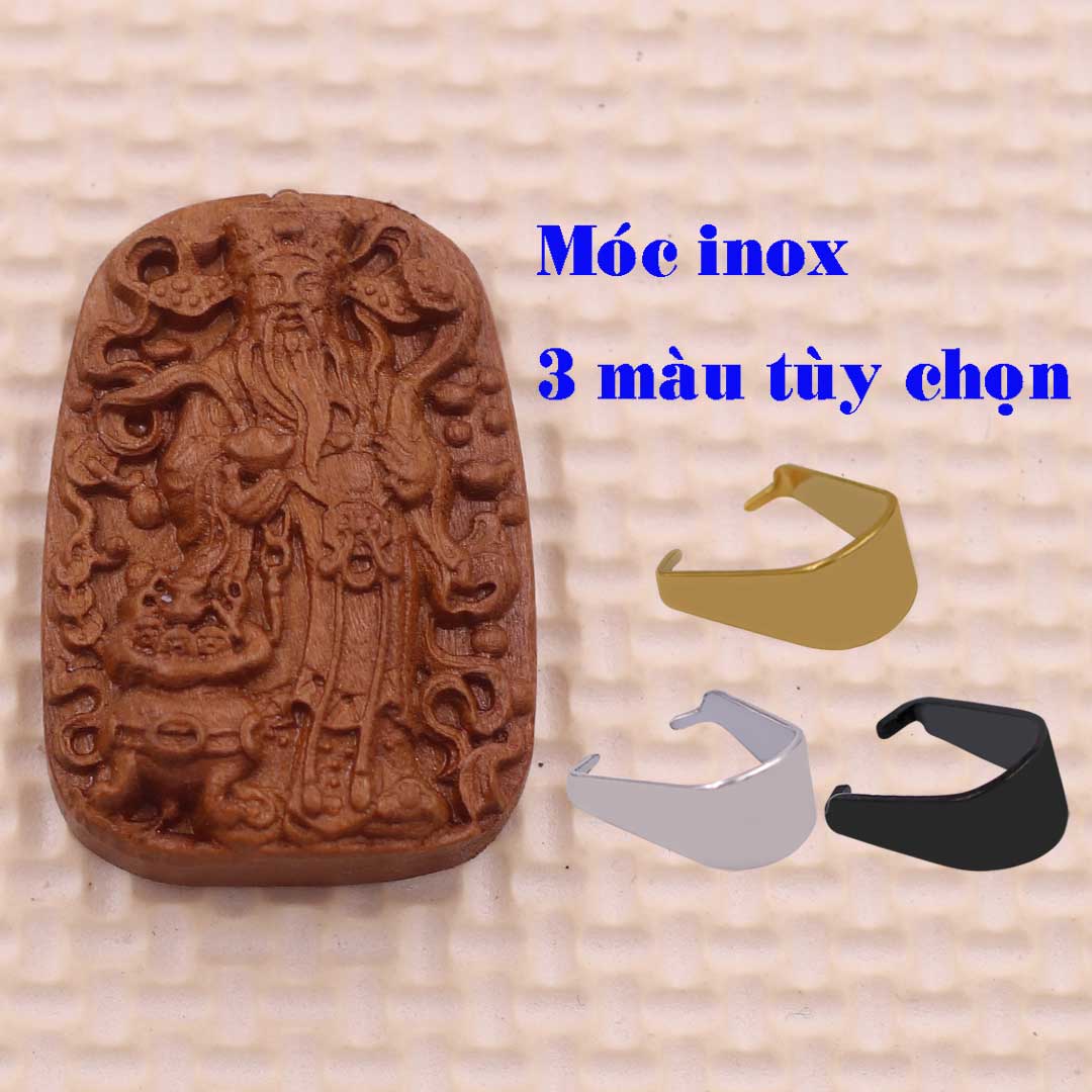 Mặt dây chuyền Thần tài Gỗ Đào kèm dây đeo - Mặt dây chuyền tài lộc, Mặt Gỗ Phong thủy May mắn
