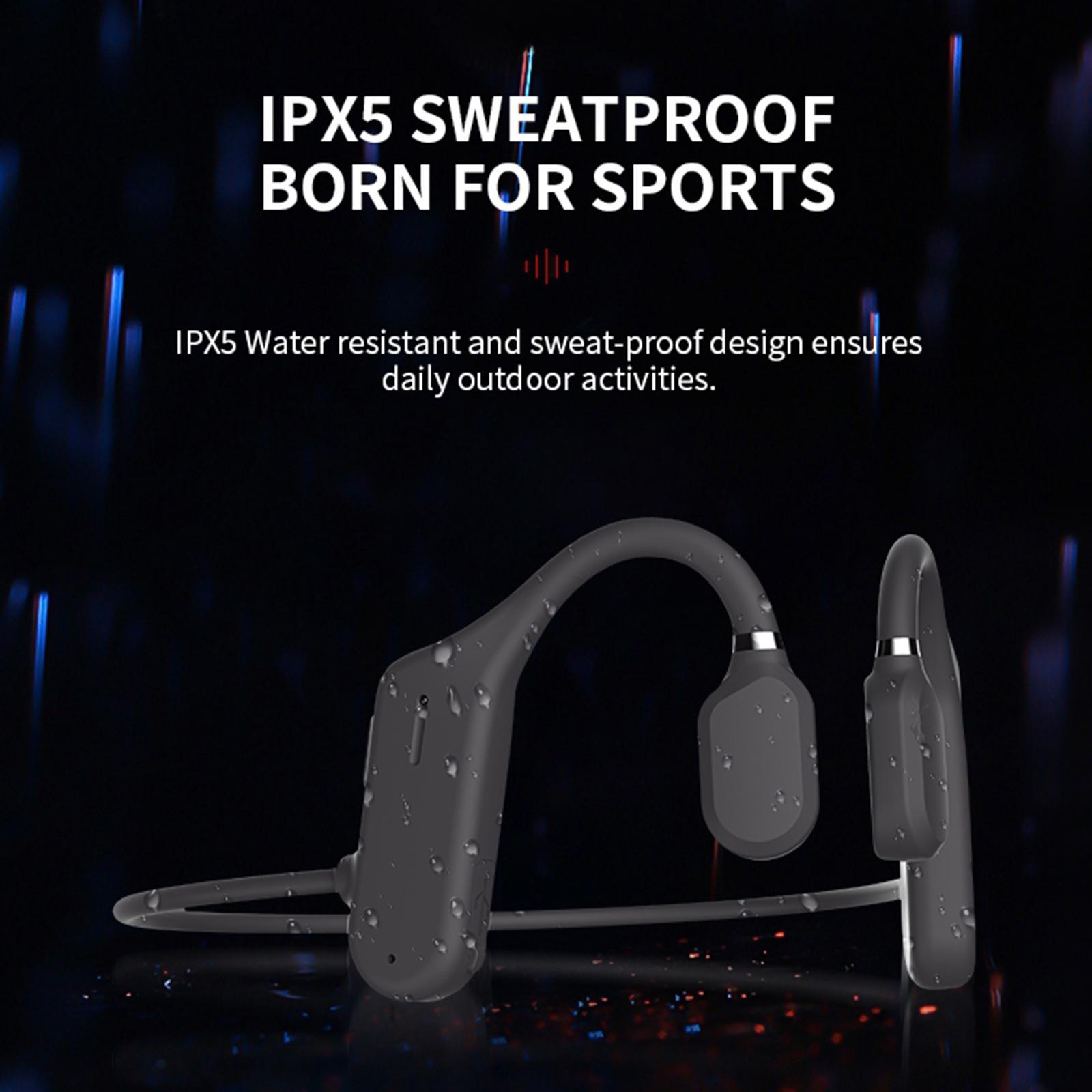 Ear Headphones 5.0 with microphone rophone Headset 6D for Cycling black
