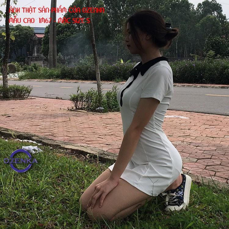 Váy polo body tay ngắn xinh yêu, đầm polo đi dự tiệc đi chơi dạo phố đi bar sang chảnh rẻ đẹp