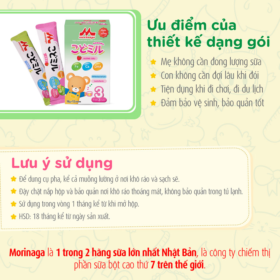 Combo 1 hộp Sữa Morinaga số 3 Kodomil 850g + Tặng 1 túi đeo cho bé  ( Mẫu ngẫu nhiên)