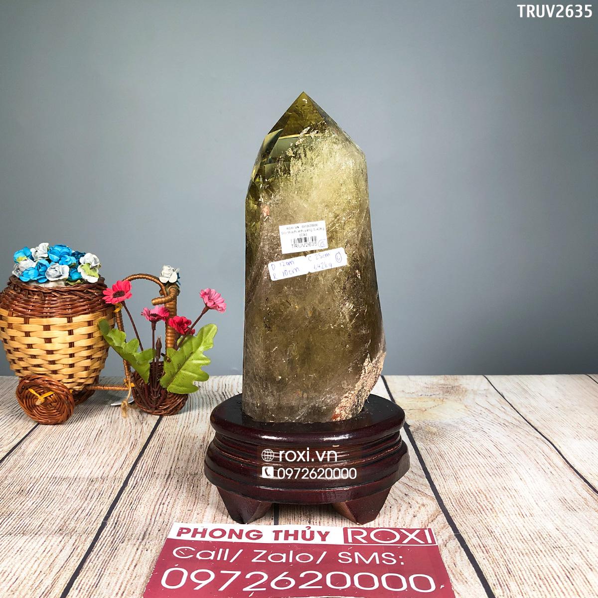Trụ Đá Thạch Anh vàng 1,42kg