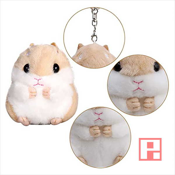 Móc Khóa Chuột Hamster Nhồi Bông Mềm Mại, Siêu Dễ Thương