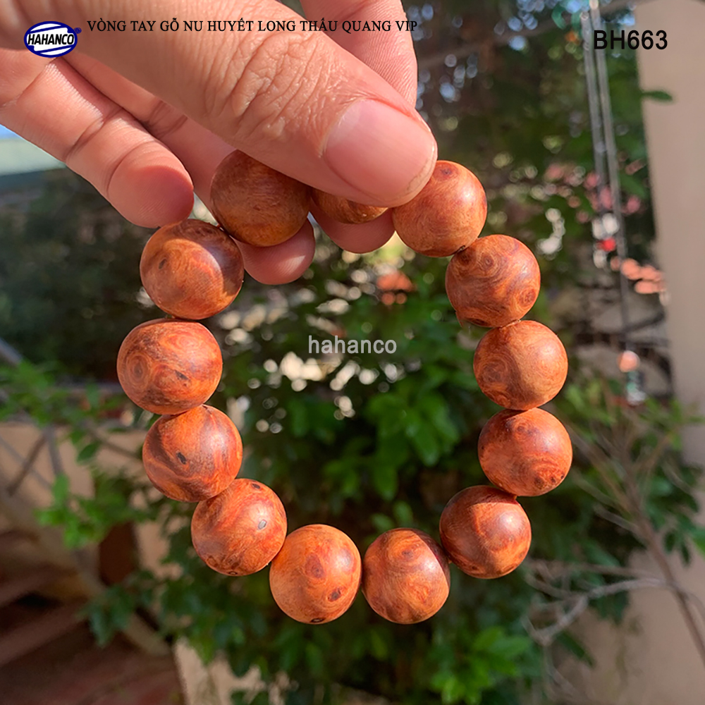 Vòng tay Nu Huyết Long để mộc hàng VIP thơm mùi gỗ, Mang lại tài lộc bình an, may mắn - Bracelet of HAHANCO