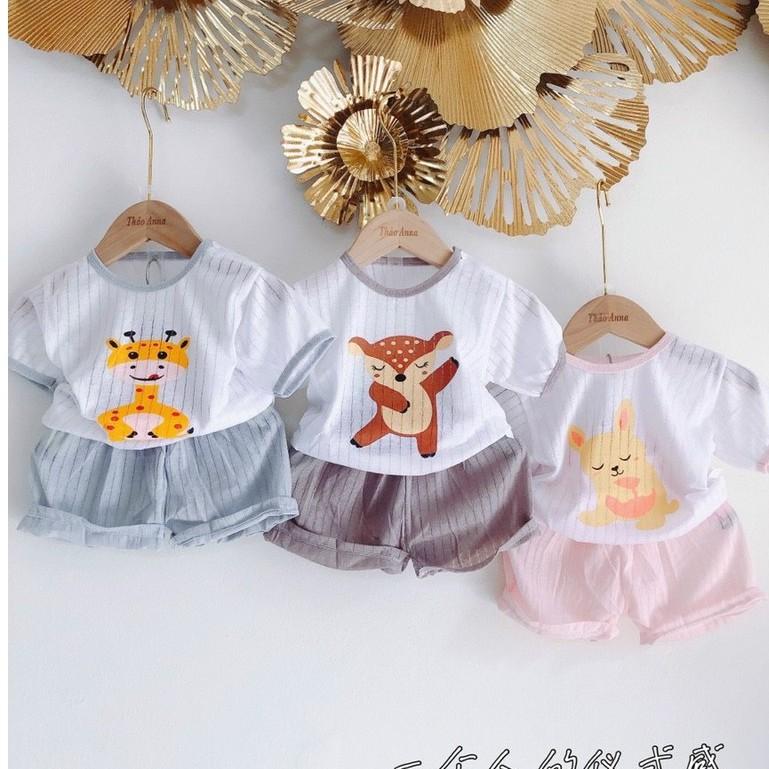 Bộ cotton giấy cài vai Mẫu Mới cho bé sơ sinh 3-14kg - BO2
