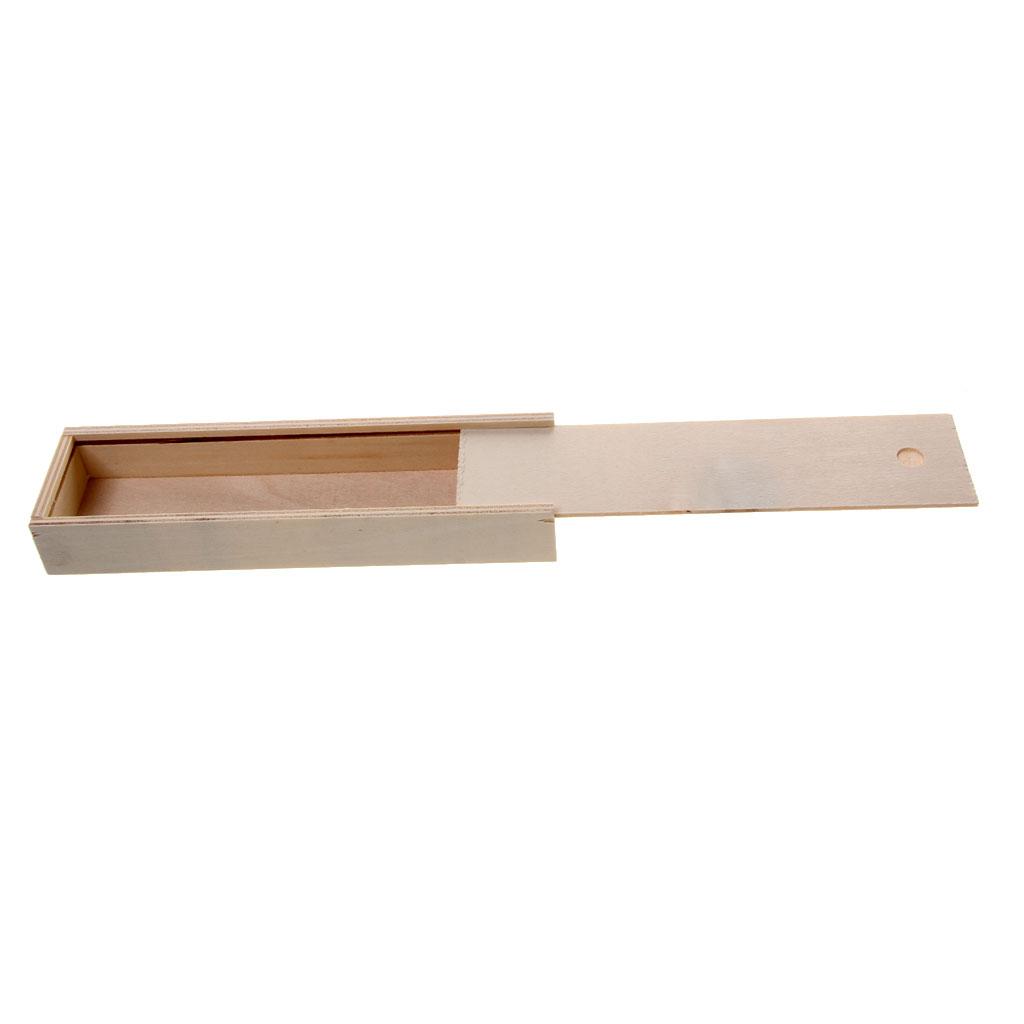Wood Unfinished Wooden Jewelry Box for Kid's DIY Craft Rectangle Shape