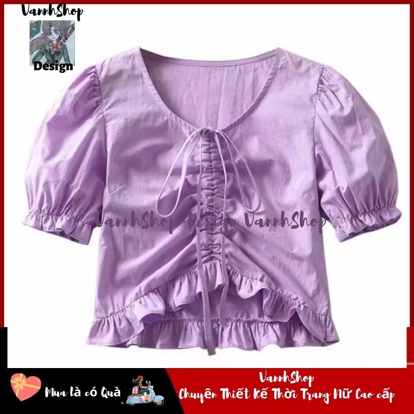 Áo Croptop New Design  Thiết Kế Cổ V ,Áo Nữ Xinh Đẹp Chất Vải Lụa ,Mặc Mát AO0003