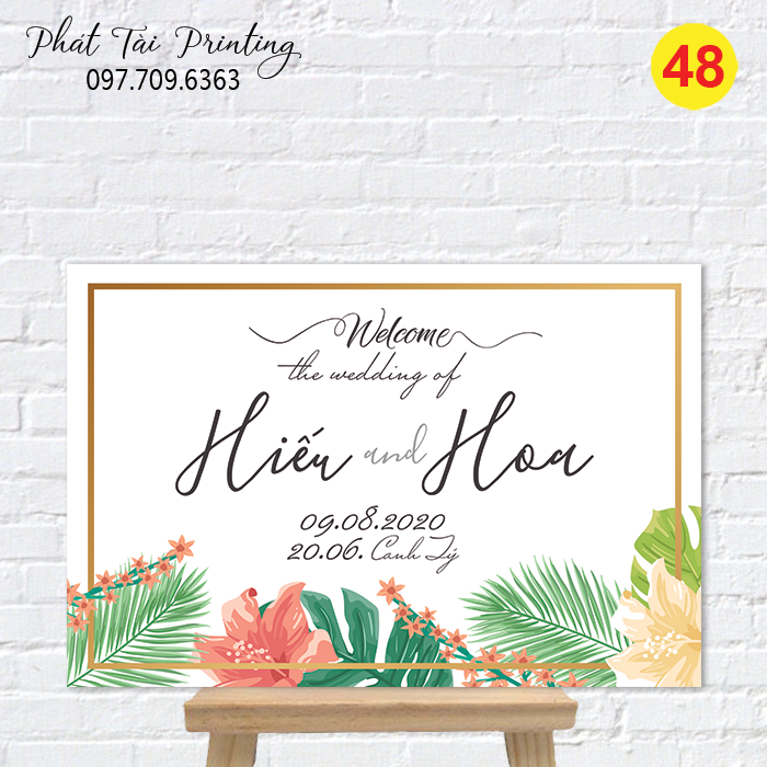 Bảng Welcome trang trí đám cưới MS 48