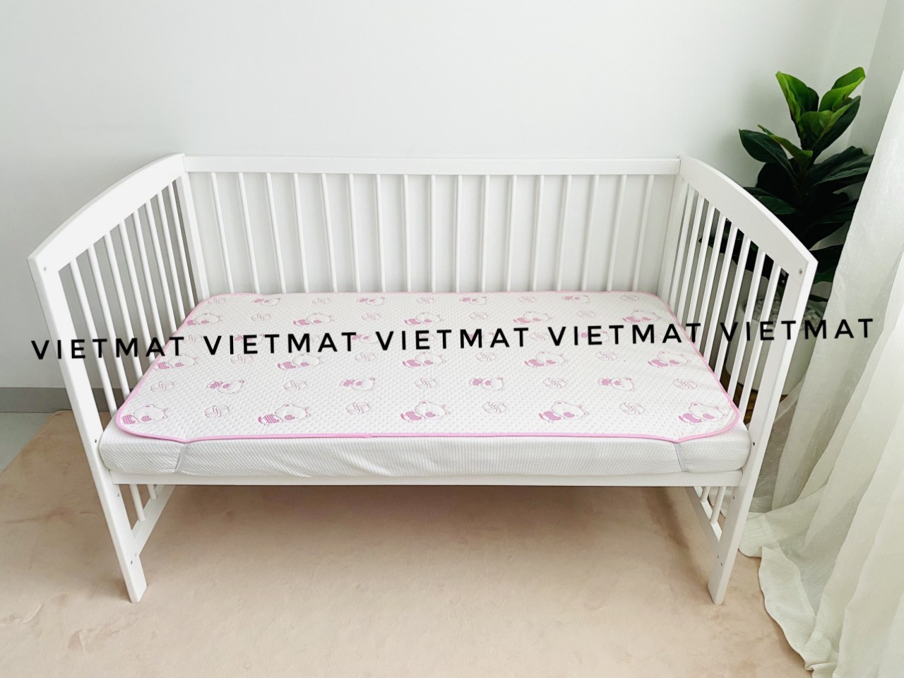 Combo 2 Tấm Lót Chống Thấm VIETMAT Màu Hồng (Size 80 x 120 cm)