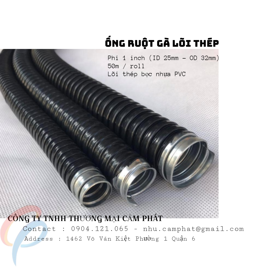 Ống ruột gà lõi thép  1 inch