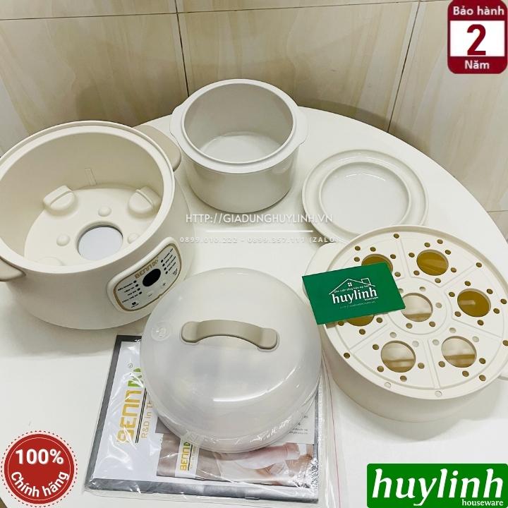 Nồi nấu cháo, chưng yến, hầm cách thuỷ Bennix BN-10SLC - 1 lít - kèm xửng hấp - Hàng chính hãng