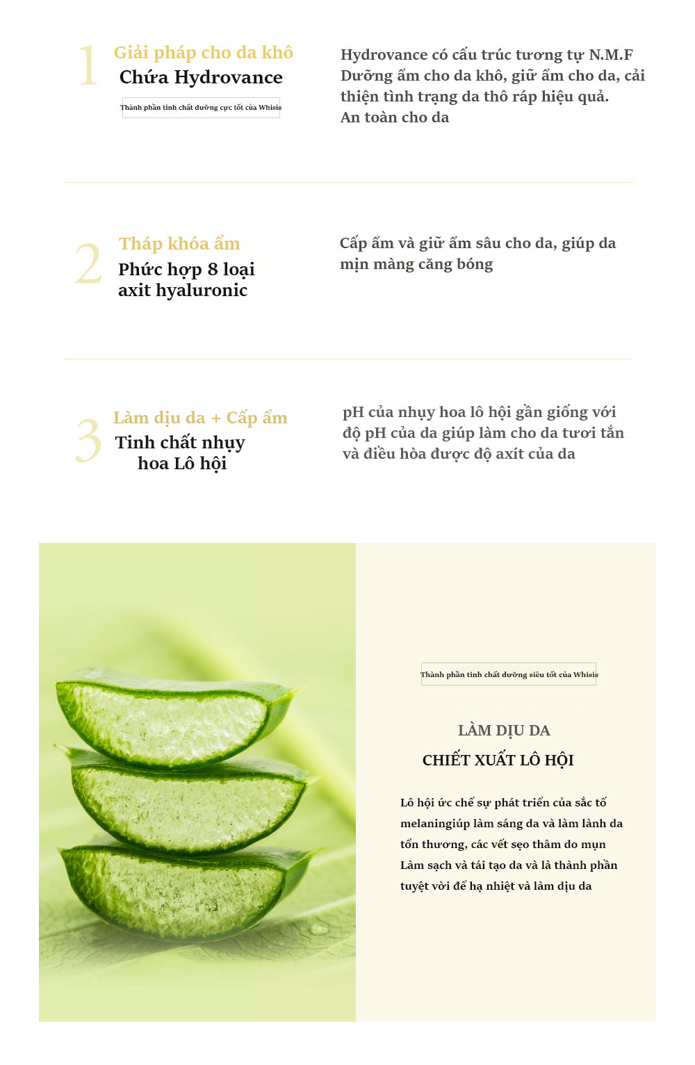 Hộp 10 Mặt nạ tinh chất Nhụy hoa Lô hội WHISIS Aloe Super Moisture Esssence Mask Pack