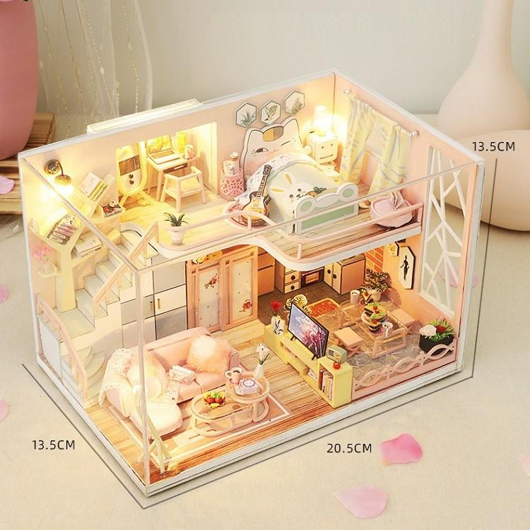 Mô hình nhà DIY Doll House Flower Story Kèm Mica Chống bụi