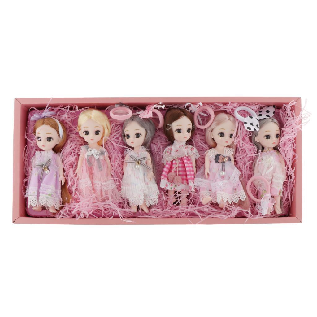 Fashion 6'' BJD Doll 3D Big Eyes Realistic Eyelash Girl Dolls Toys