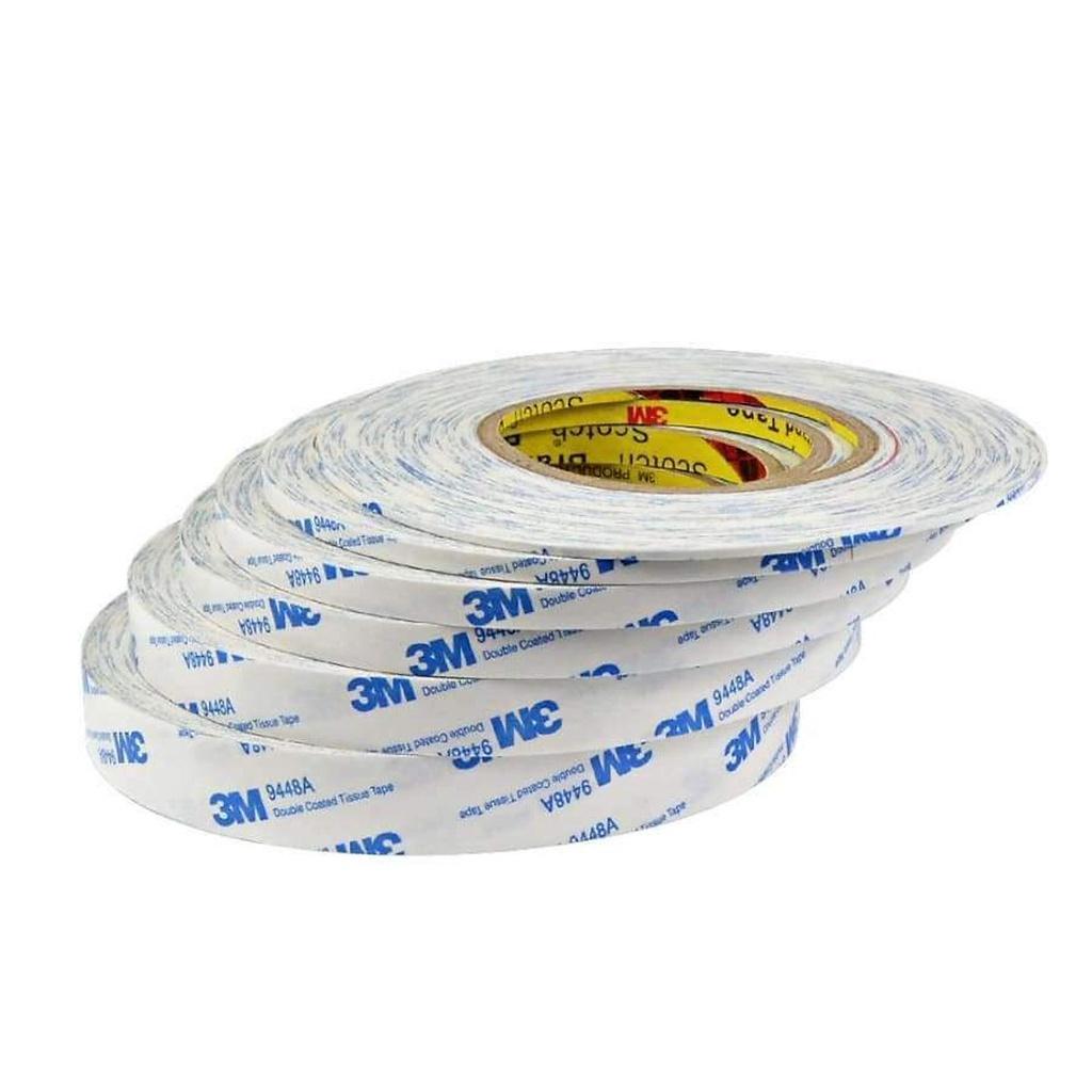 Băng keo 2 Mặt Chịu Nhiệt Dán Linh Kiện Điện Tử 3M Khổ 12mm x 50m 9448A-12 - 3M Long Vu