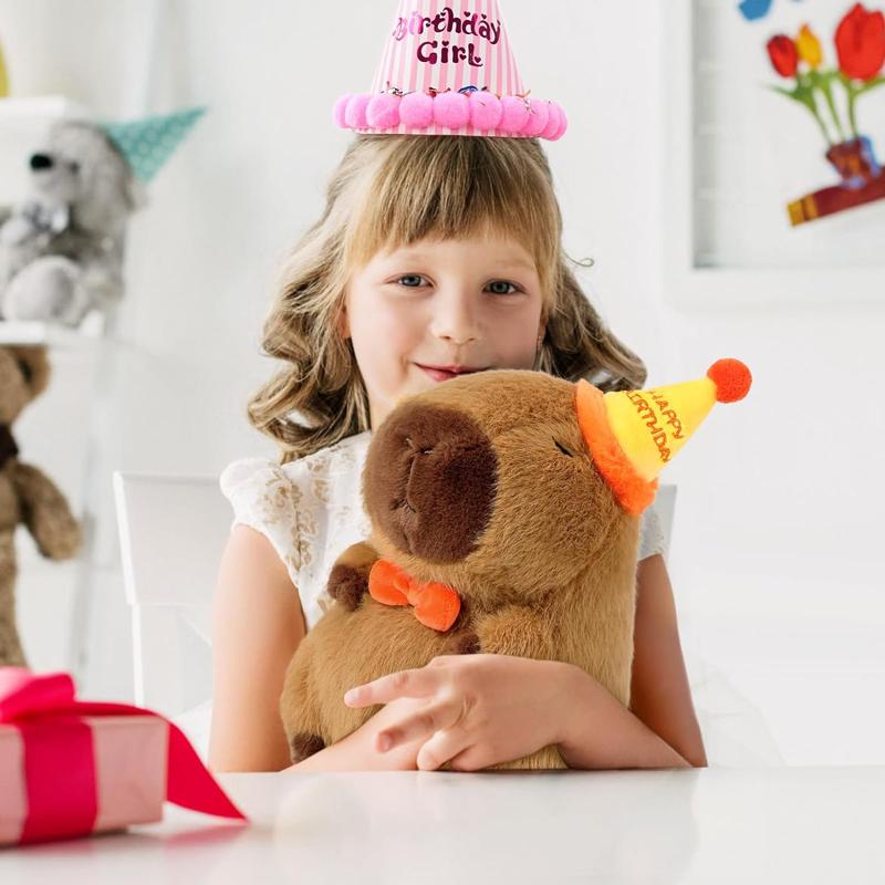 Thú Bông Capybara Đội Nón Sinh Nhật 25 cm - Nuan Nuan YHLMT25