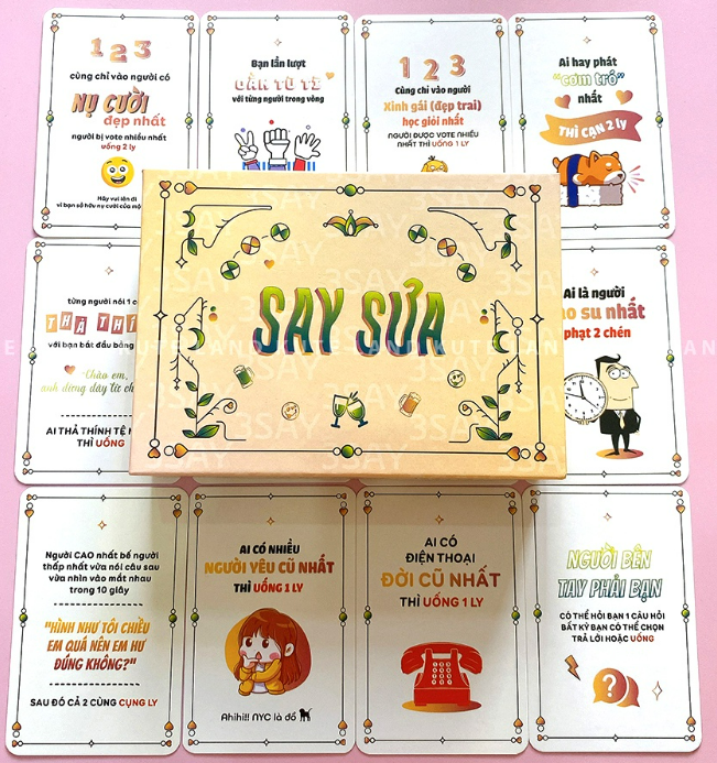 Bộ bài drinking game DO or DRINK SAY SƯA cho bạn bè hội nhóm156 lá