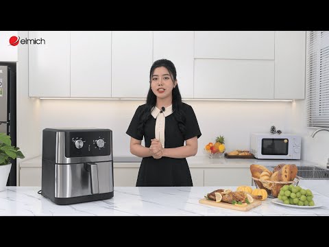 Nồi chiên không dầu Elmich 8.3L AFE-3951OL, công suất lớn 1800W – 2150W, làm chín thức ăn nhanh, chất liệu chống dính cao cấp, an toàn cho sức khỏe - Hàng chính hãng