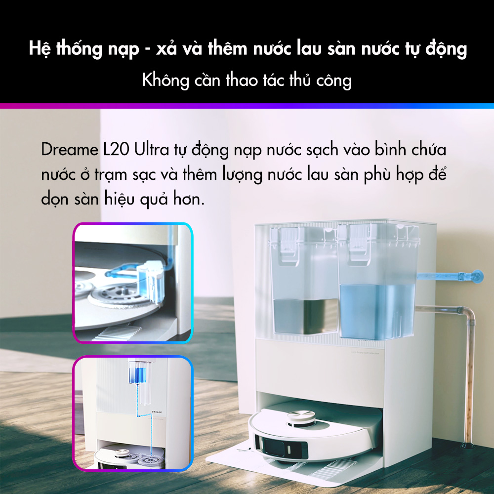 Bộ bơm xả nước tự động - Dành riêng cho Dreame L20 Ultra - Hàng chính hãng