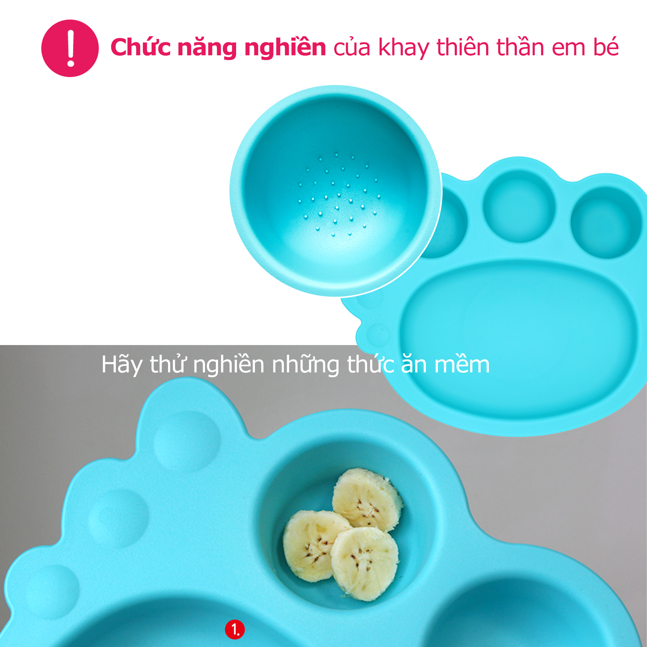 Hình ảnh Set đồ khay bát ăn dặm 10 món - Dụng cụ ăn dặm cho bé Uinlui ăn toàn làm từ dừa