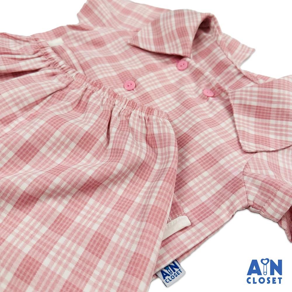 Set vest phối quần váy bé gái họa tiết Caro Hồng Tuytsi - AICDBG5J7PRM - AIN Closet