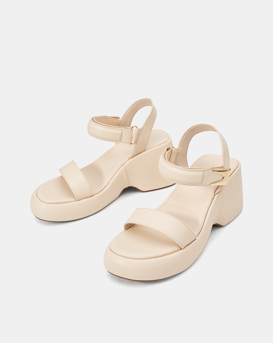 Giày Sandal 9cm Thời Trang JUNO Xuồng Quai Ngang Xé Dán SD09117