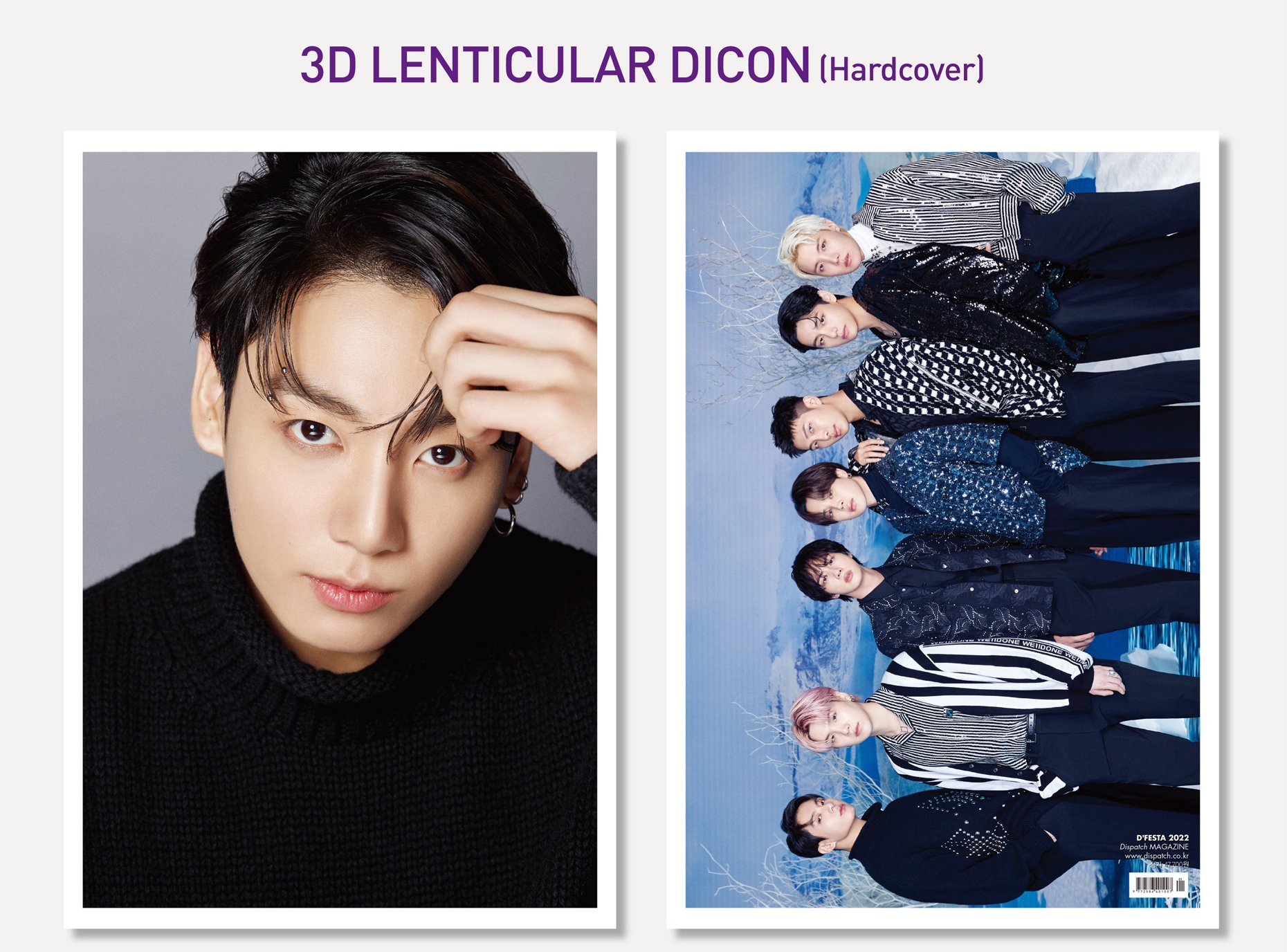 Photobook BTS - D'ICON D'FESTA (3D LENTICULAR) - Sách Ảnh BTS Bộ Lớn Bìa 3D - 7 Members Cover