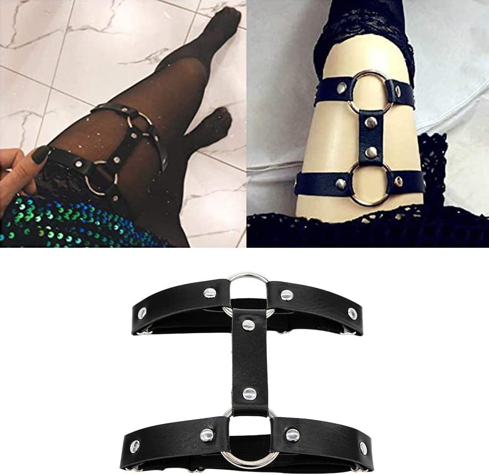 2 Chiếc Thun Da Chân Dây Đôi Hàng Sọc Punk Dây Dây Rút Tạo Vòng Cho Nữ Cô Gái Đen