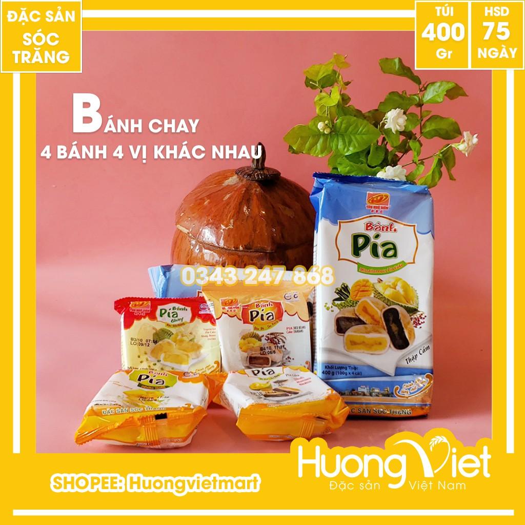Bánh pía chay thập cẩm 4 vị khác nhau 400g, bánh pía chay Sóc Trăng Tân Huê Viên