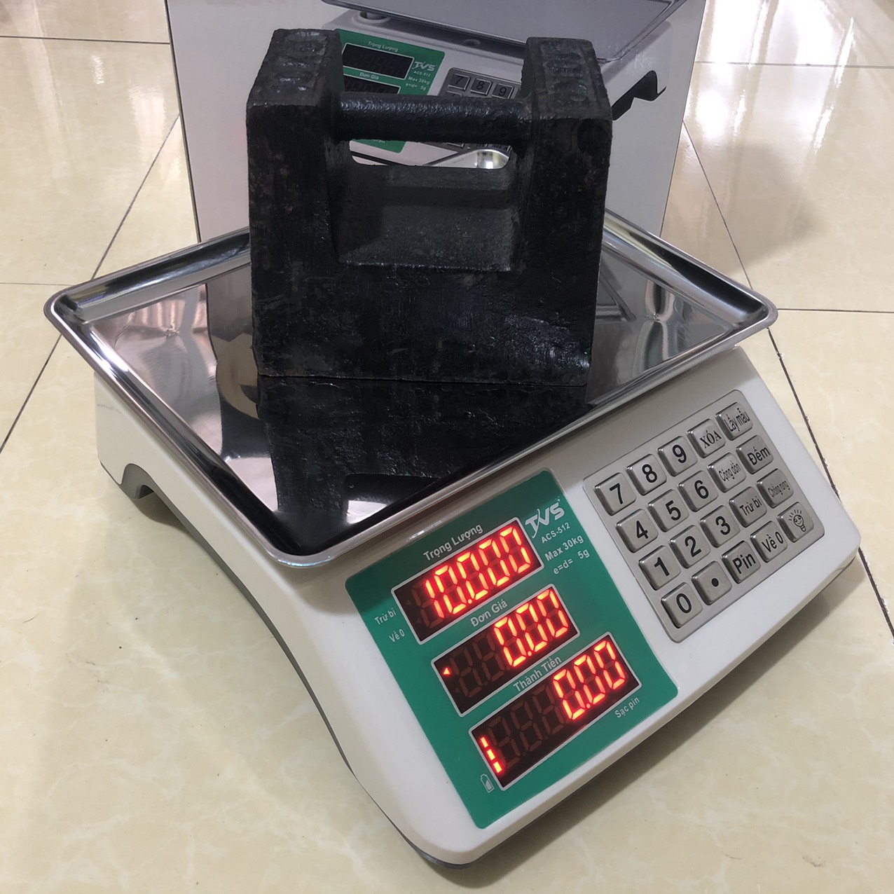 Cân Điện Tử Tính Tiền TVS512, Cân Bán Hàng 30kg/5g