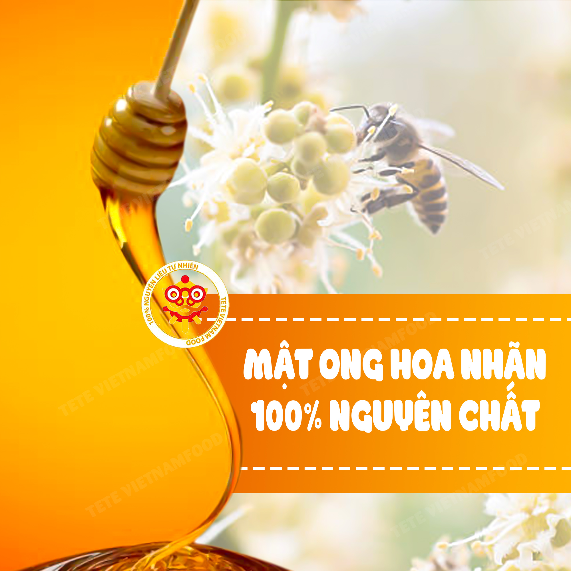 Mật Ong Rừng Hoa Nhãn Daklak TETE 1 LÍT