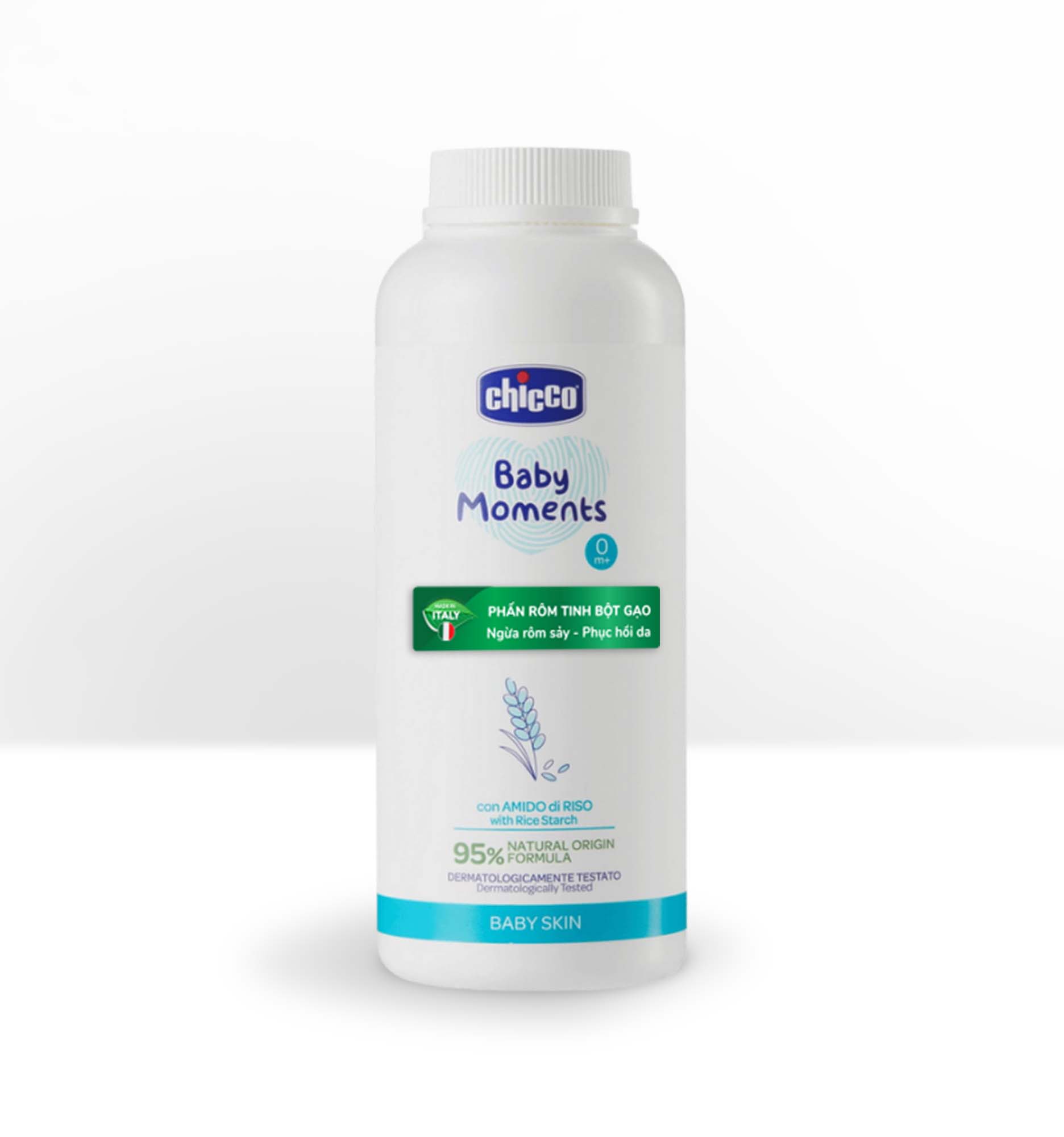 Phấn rôm tinh bột gạo Chicco 0M+ 150g